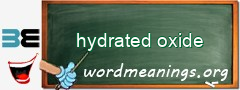 WordMeaning blackboard for hydrated oxide